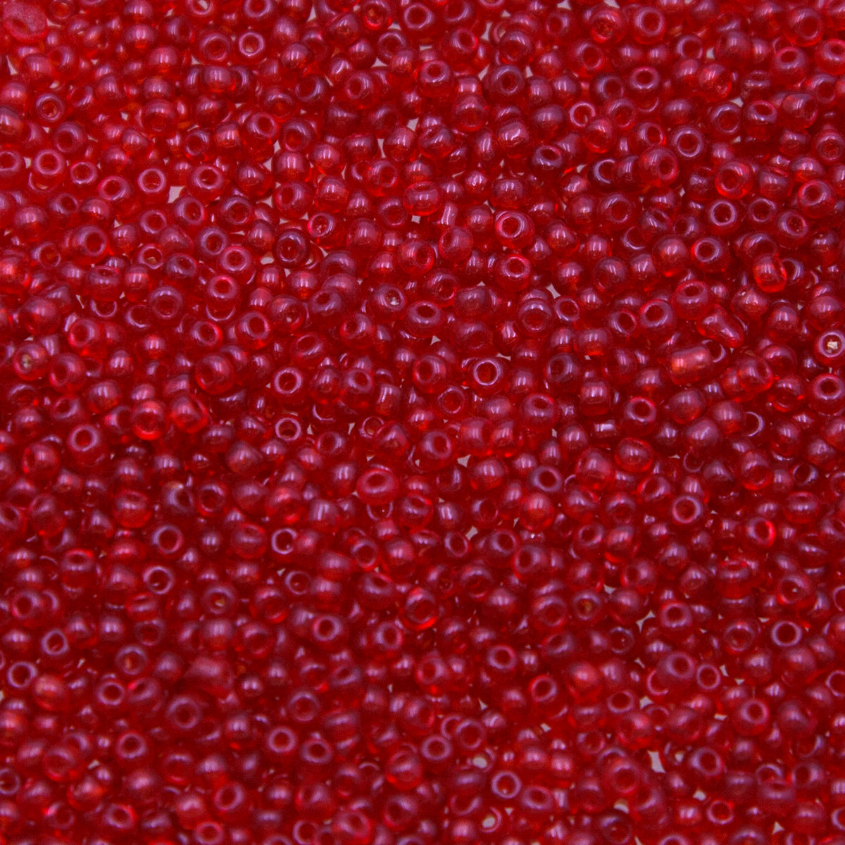 10EP244-2: Vintage French Seed Bead Transparent Red 10/0
