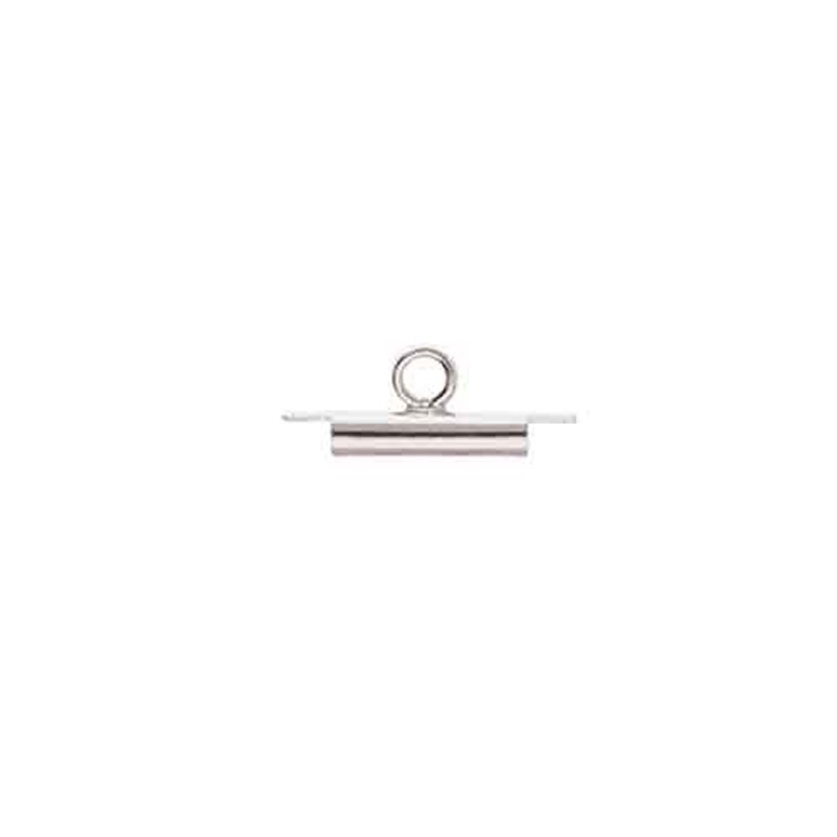 10FI83-S: Miyuki Slide End Tube 10mm Silver Plated- 2ppk