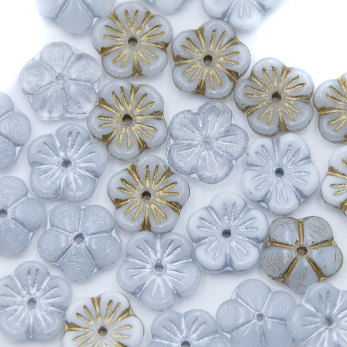 10FL525-1: CZ Flower Mix 10mm 25 Pieces