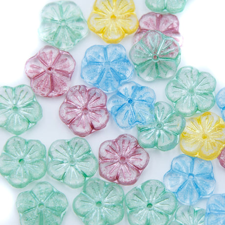 10FL525-2: CZ Flower Mix 10mm 25 Pieces