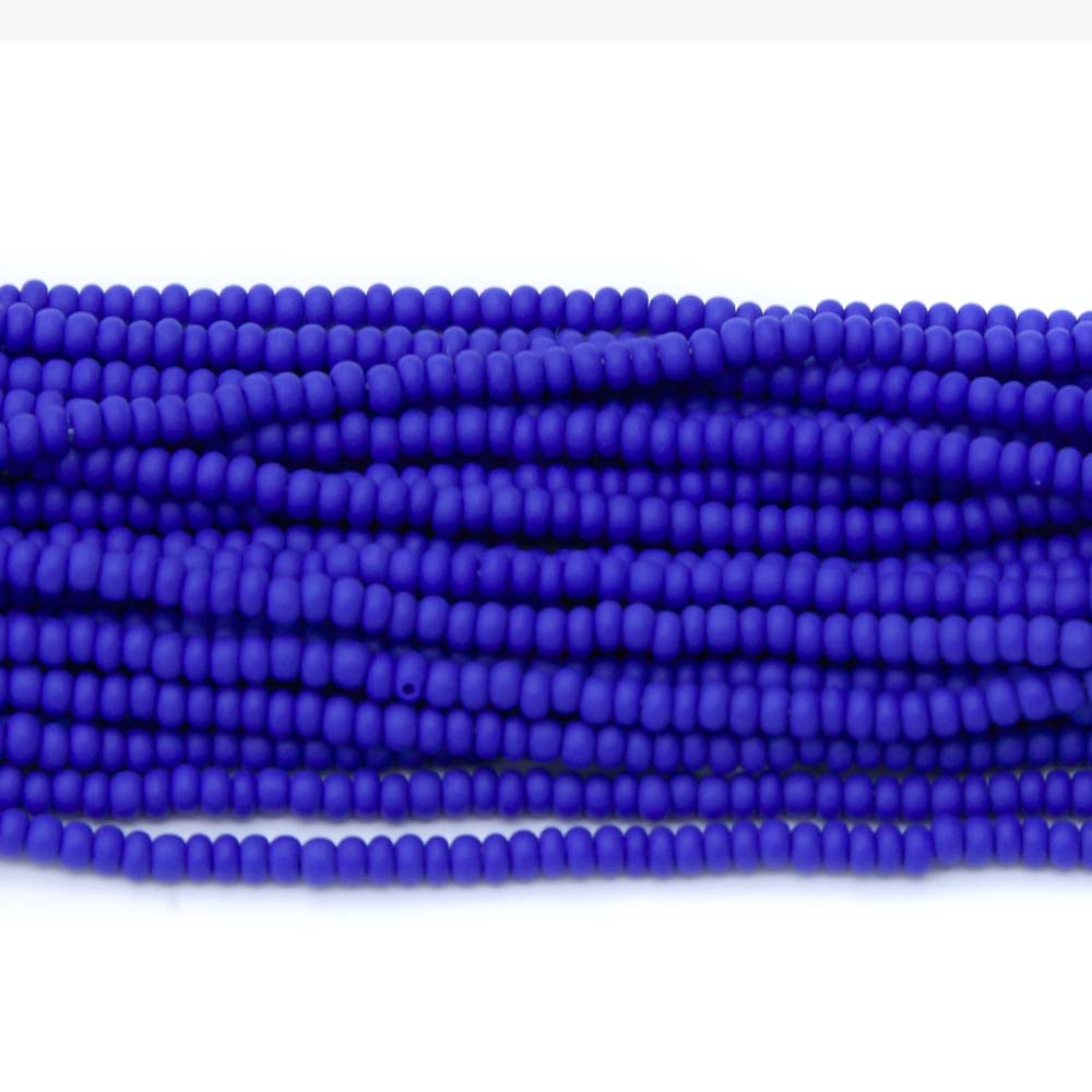 10SB174-M: Preciosa Czech Seed Bead Opaque Dark Blue Matte 10/0 - 5 Hanks