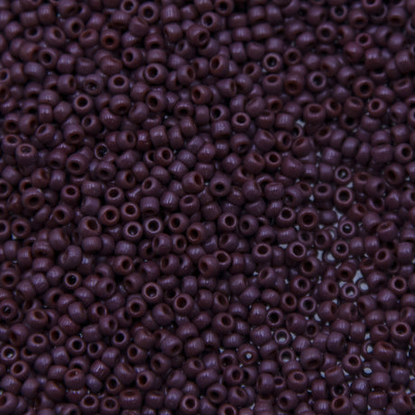 10SV100-34: Vintage Venetian Seed Bead Op Dark Brown 10/0