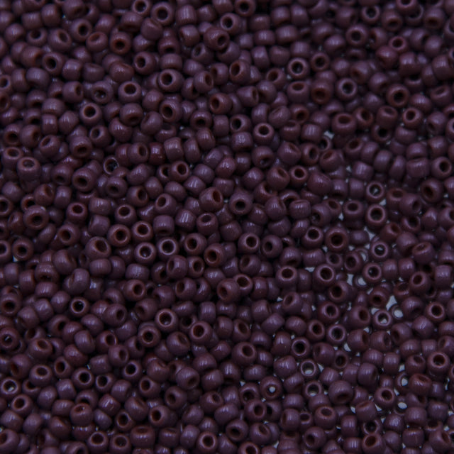 10SV100-34: Vintage Venetian Seed Bead Op Dark Brown 10/0