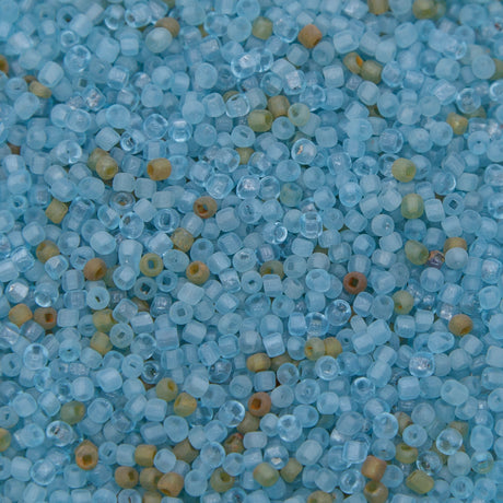 10SV100-37: Vintage Venetian Seed Bead Tr Light Baby Blue 10/0