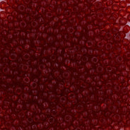 10SV247-3Q: Antique Venetian 10/0 Seed Bead Transparent Red #3 Square Hole - 10 Grams