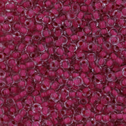 10SV794: Antique Venetian 10/0 Seed Bead Color Lined Clear Violet Red - 10 Grams