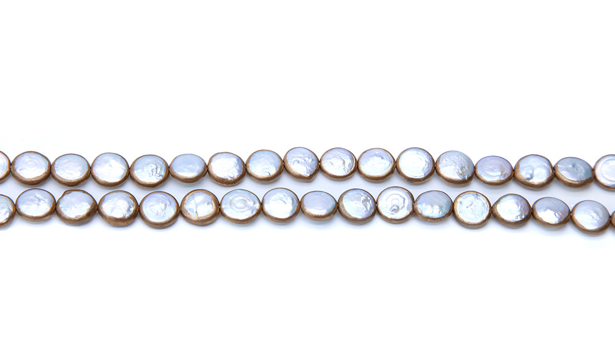11FP613-CP: Pearl Coin Disc w/Copper Edge 10-12mm - STRNG
