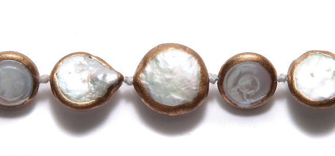 11FP613-CP: Pearl Coin Disc w/Copper Edge 10-12mm - STRNG