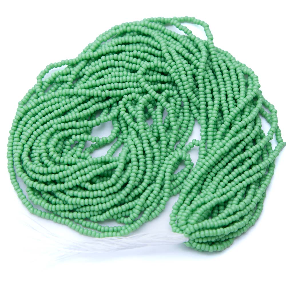 11SB182-CR: CZ Seed Bead True Cut Op Green 11/0 1 Hank