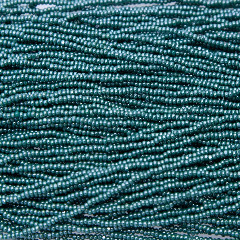 11SB386-CR: CZ Seed Bead True Cut Sfinx DK Green 11/0 - 1HK