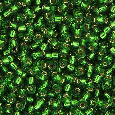 11SM484R: 11-0016R Miyuki Seed Bead 11/0 Green Silver Lined - 25GM