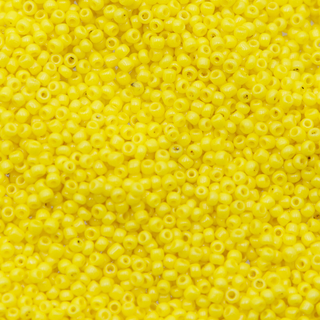 11SV100-34: Vintage Venetian Seed Bead Op Bright Yellow 11/0