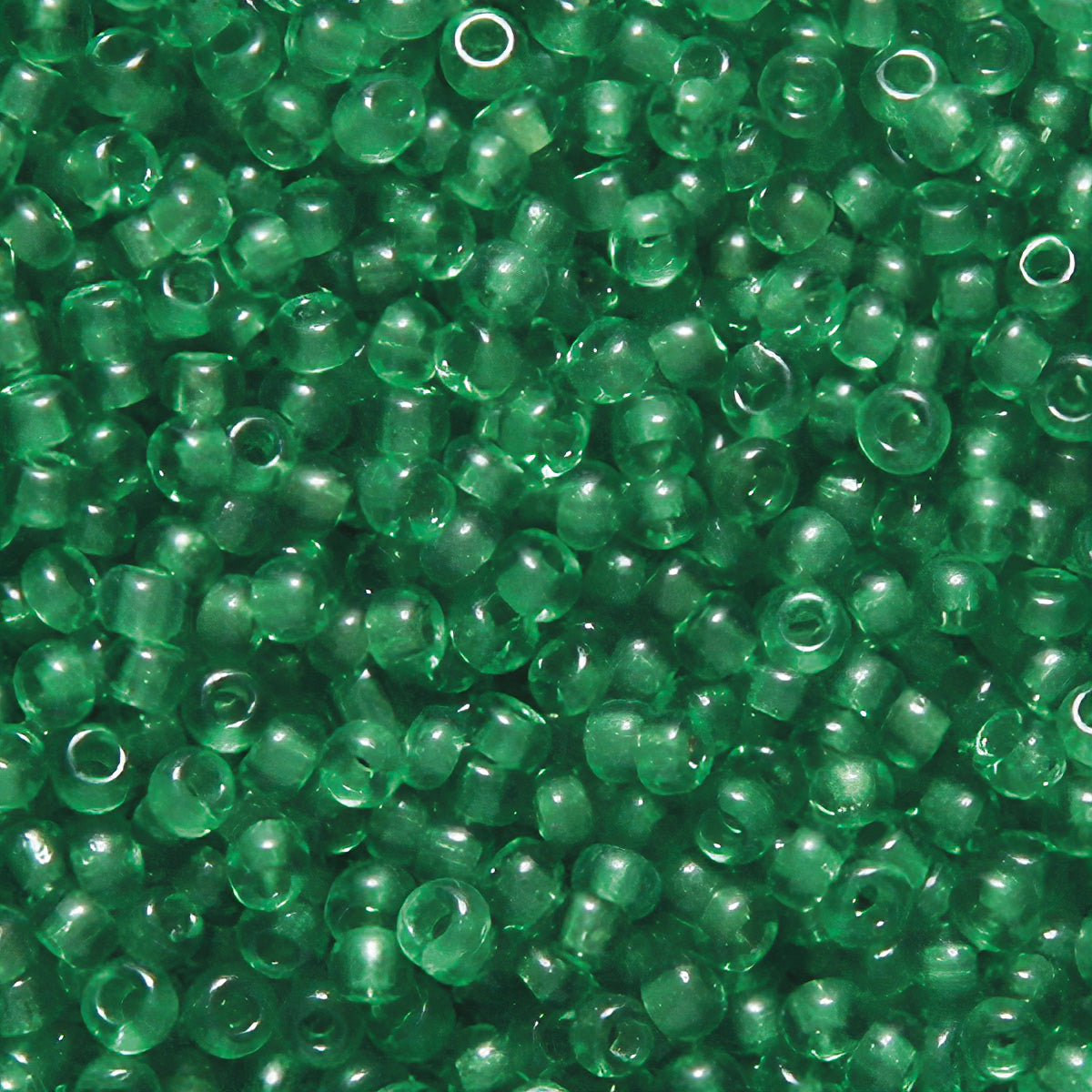 12EP283R: Vintage FRNCH Transparent Medium Green 12/0 50 Gram Bag