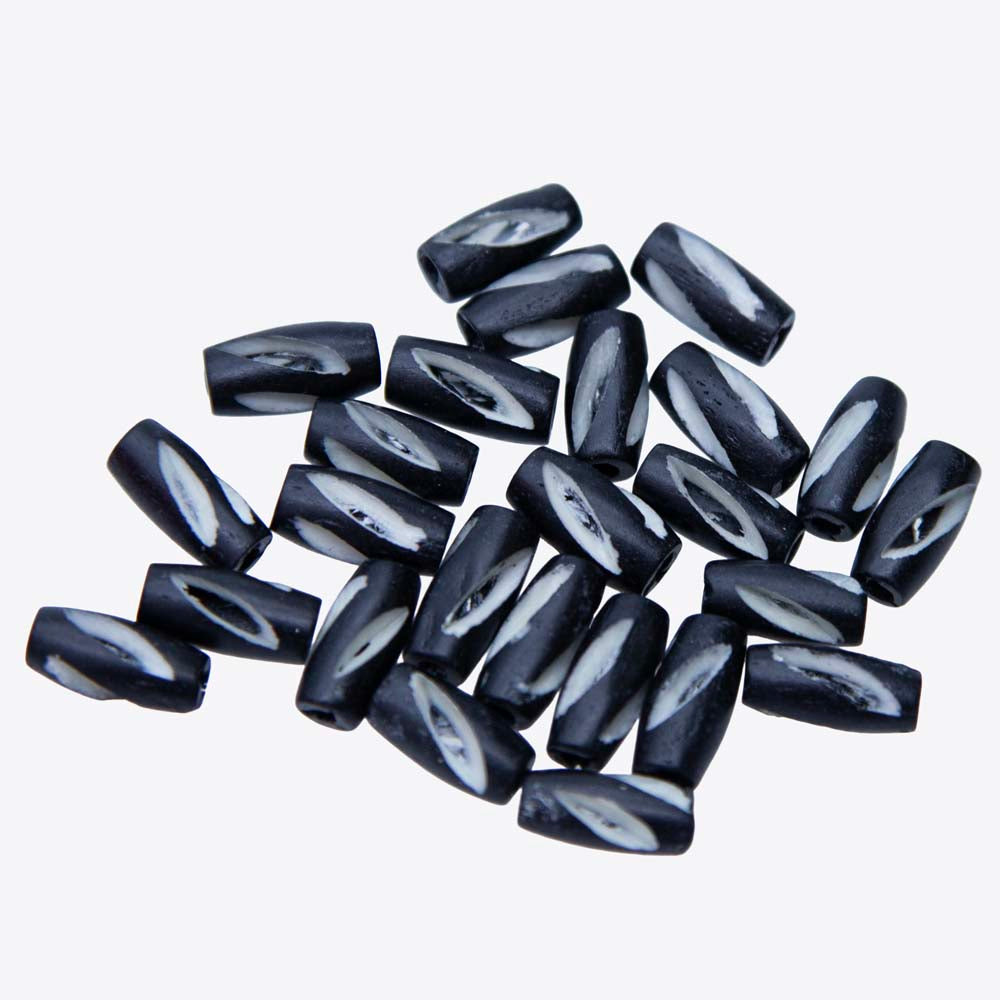 12IP109-S: Black Bone Hare Pipe .5 In Carved Swirl 25 Pieces