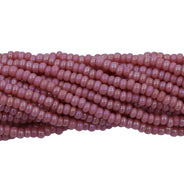 12SB593R: Preciosa Ornela CZ Seed Bead Dusty Rose AB 12/0 1 Hank