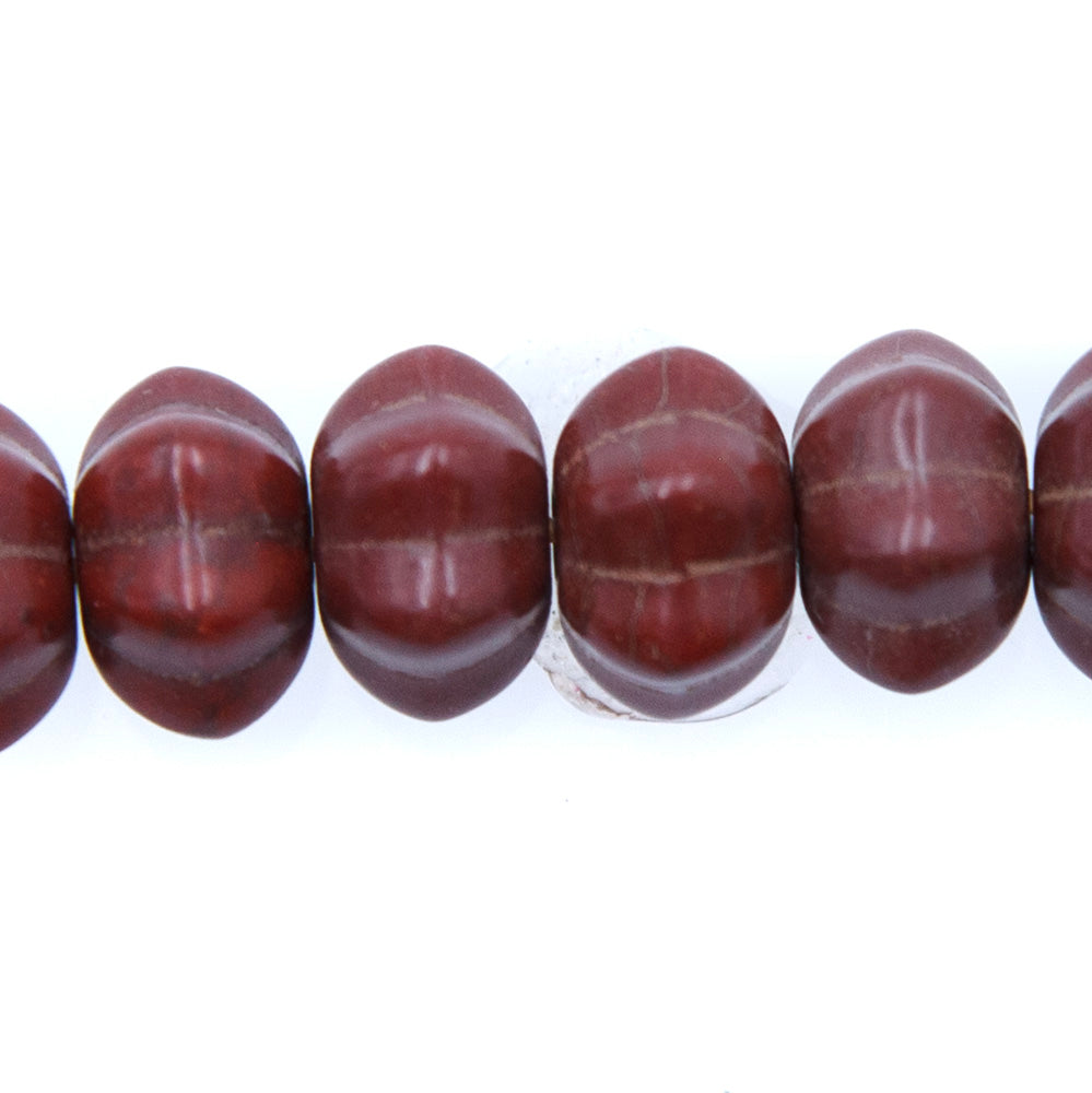 12ST612-CO: 12x7mm Coffee Magnesite Pumpkin Beads 15.5"