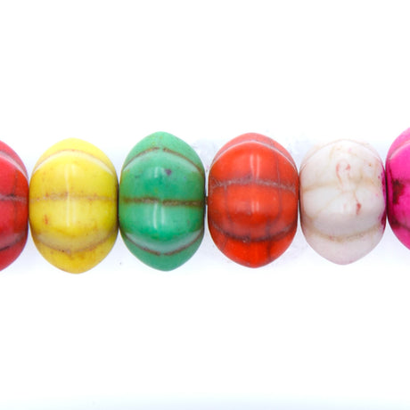 12ST612-MXP: Magnesite Pumpkin Beads Mix 12x7mm 15.5"