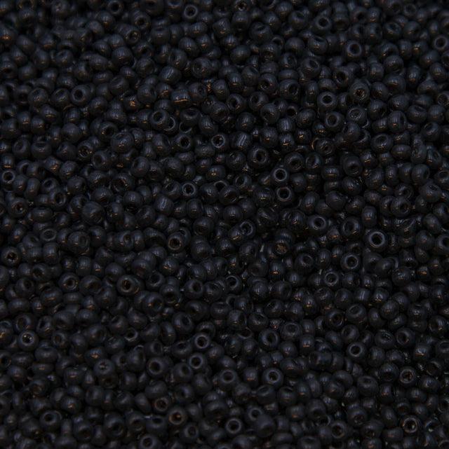 12SV109R: Vin Venetian Seed Bead Black #1 12/0-50GMs