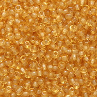 12SV253-7Q: Vintage Venetian Seed Bead Transparent Gold #7 Square Hole 12/0 - 500 Grams