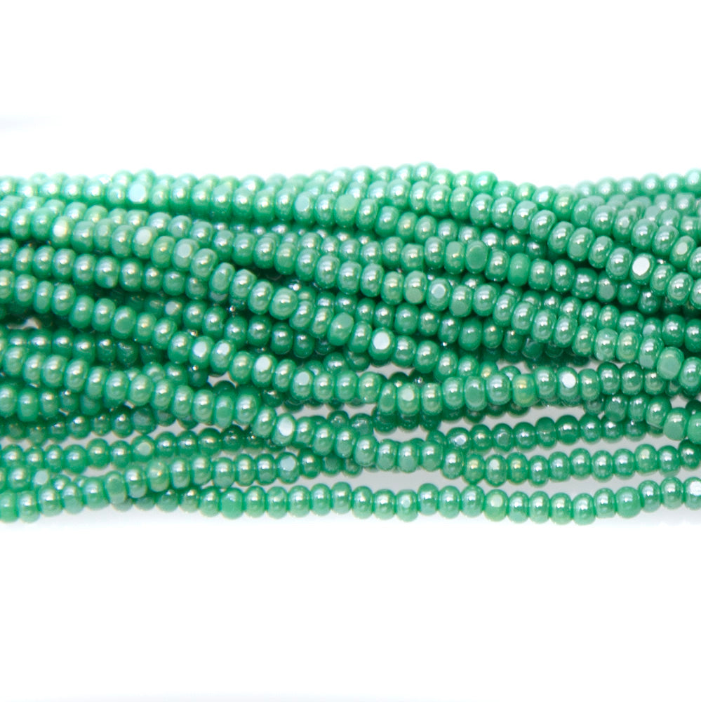13SB384-C: CZ Seed Bead Charlotte Sfinx Green 13/0 - 18HK