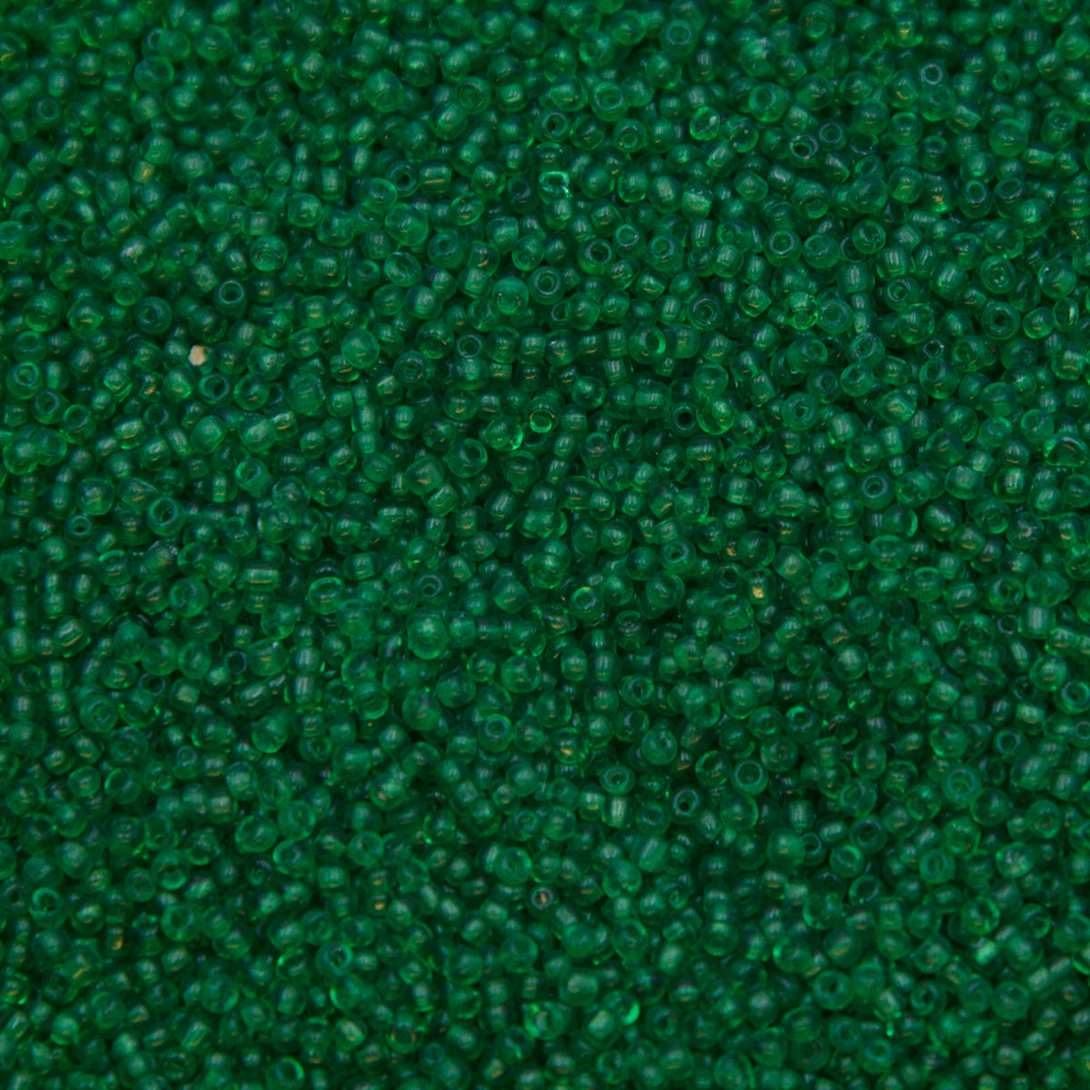 13SV284-3R: Vin Venetian Seed Bead Tr Green #4 13/0-50GMs