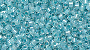 14SD767-AB: DB079 Delica Turquoise Lined Crystal AB 11/0 - 100GM