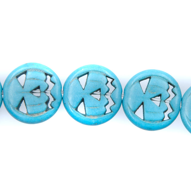 15ST50-B: 15mm Magnesite Pumpkin Beads 15.5"