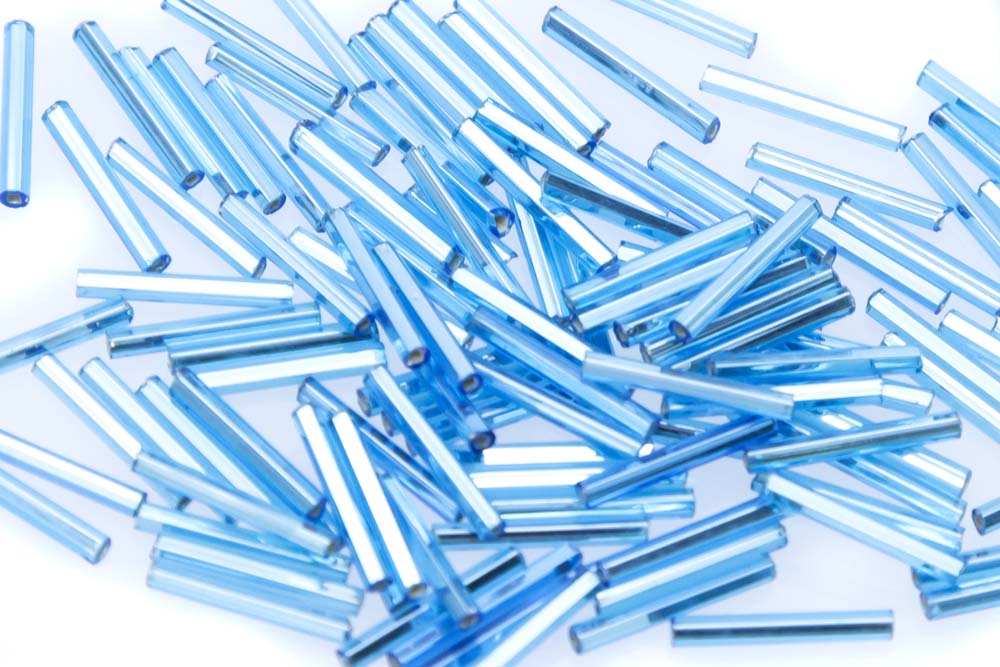 15SV6463: Vin Venetian Bugle SilverLined Aqua 15mm - 200GM