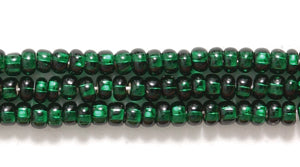 10SB488: CZ Seed Bead Silver Lined Deep Green 10/0 5HK