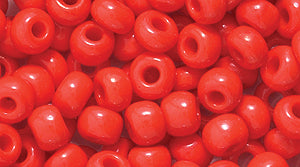 6SB144-L: CZ Seed Bead OPQ Med Red 6/0 Loose-100GM