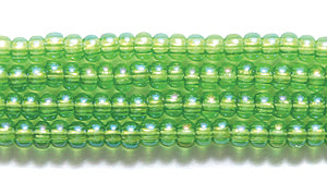 10SB581-T: CZ Seed Bead TR LT Kelly Green AB 10/0 5HK