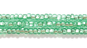 11SB481: CZ Seed Bead Silver Lined LT Mint Green 11/0 6HK