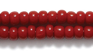 6SB148: CZ Seed Bead Opaque Brick Red Mahogany 6/0 36STR