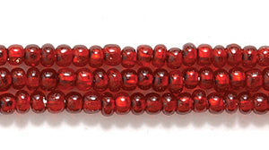 10SB446: CZ Seed Bead Silver Lined Garnet 10/0 5HK
