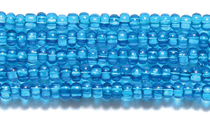 11SB266-SQ: CZ Seed Bead TR MED DK Aqua 11/0 Square/h 6HK