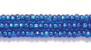 10SB468: CZ Seed Bead Silver Lined Capri Blue 10/0 5HK
