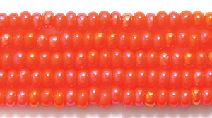 10SB534: CZ Seed Bead MED Orange AB 10/0 5HK