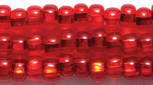 6SB438: CZ Seed Bead Silver Lined DK Orange 6/0 36STR