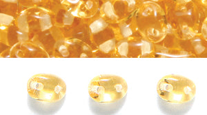 34TQ254: CZ Twin Two Hole Trans Topaz 2.5x5mm-150GM