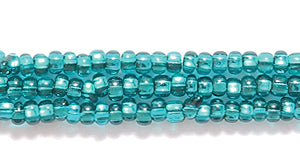 11SB487: CZ Seed Bead Silver Lined Emerald 11/0 6HK