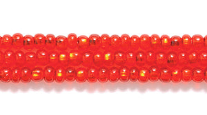 11SB438: CZ Seed Bead Silver Lined DK Orange Hyacinth 11/0 6HK