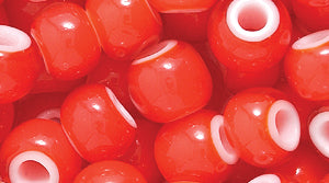 1SB242-WHL: CZ Seed Bead White Heart Ruby 1/0 50GM