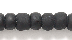 1SB109-M: CZ Seed Bead Black Matte 1/0 8 Strings