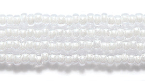 11SB712: CZ Seed Bead Colorlined White Luster 11/0 6HK
