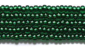 11SB484-RH: CZ Seed Bead Silver Lined Green Round/h 11/0 6HK