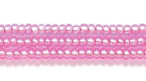 11SB494-YR: CZ Seed Bead Silver Lined Dyed DK Pink Round Hole 11/0 - 6HK