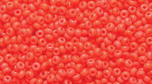 14SB136-L: CZ Seed Bead Op DK Orange 14/0 50GM