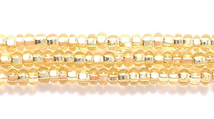11SB452: CZ Seed Bead Silver Lined LT Gold 11/0 6HK