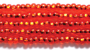 10SB436: CZ Seed Bead Silver Lined MED Orange 10/0 5HK