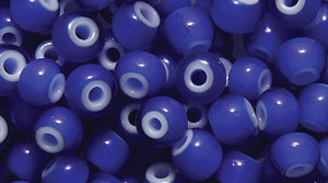 6SB278-WHL: CZ Seed Bead White Heart Cobalt 6/0  50GM